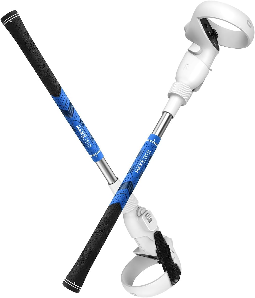 Maxx Tech Professional Virtual Reality Golf Clubs Kit for Meta Quest 2 Headset