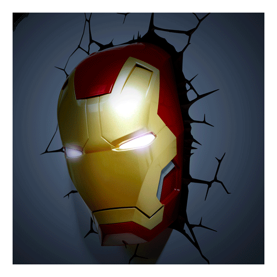 3D Marvel Iron Man Helmet Wall Light with Stunning LED Effect