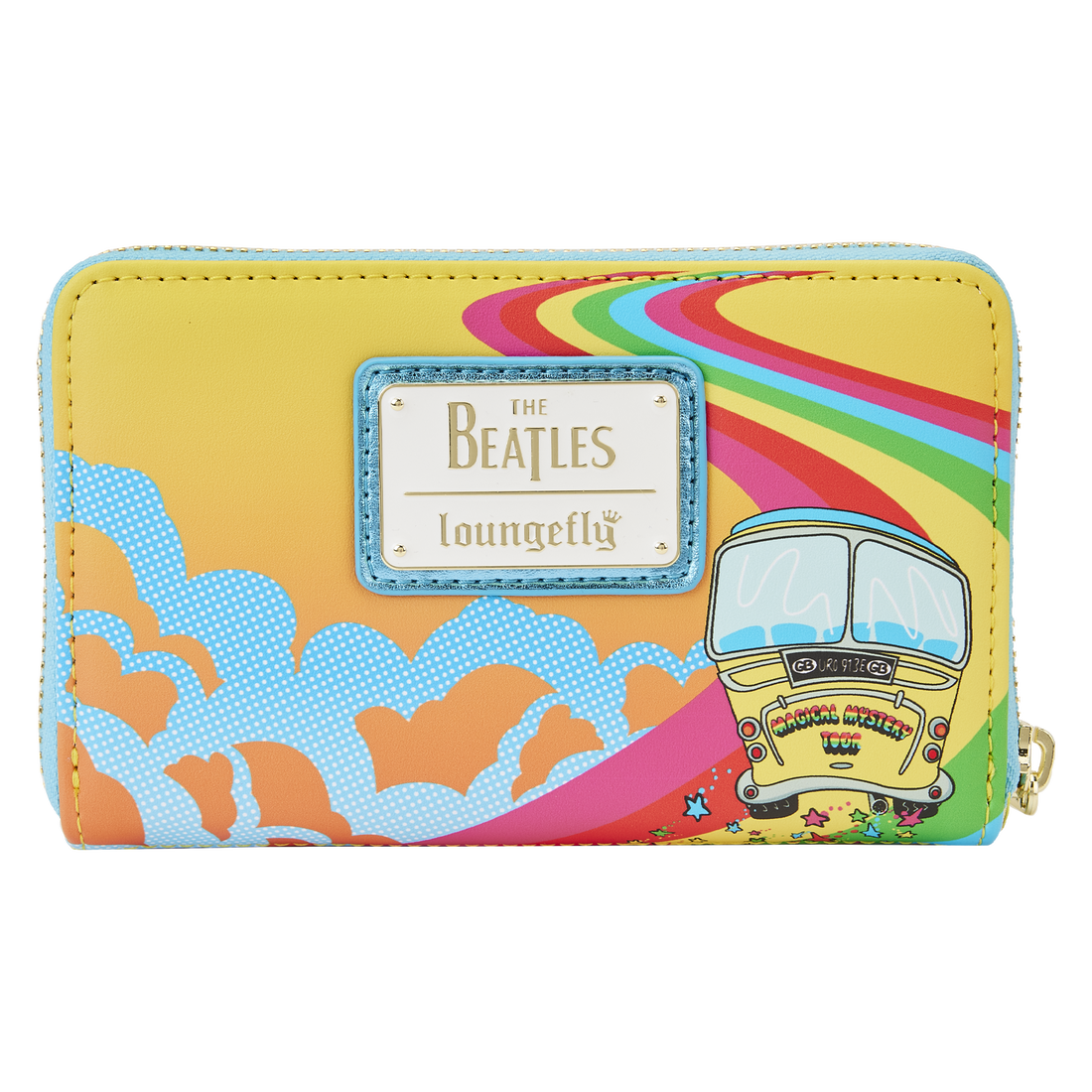 Loungefly Vegan Leather Beatles Magical Mystery Tour Bus Zip-Around Wallet