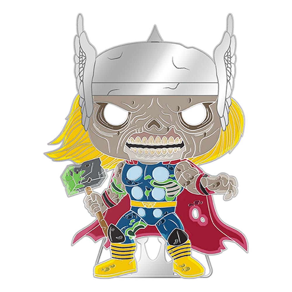 Marvel Zombie Themed Loungefly Glow-in-the-Dark Enamel Pin Featuring Thor from Funko's POP! Series