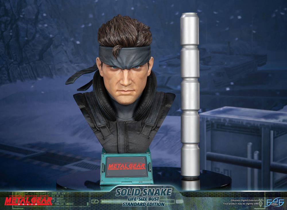 First4Figures Highly Detailed 1/1 Scale Life - Size Solid Snake Bust from Metal Gear Solid Video Game