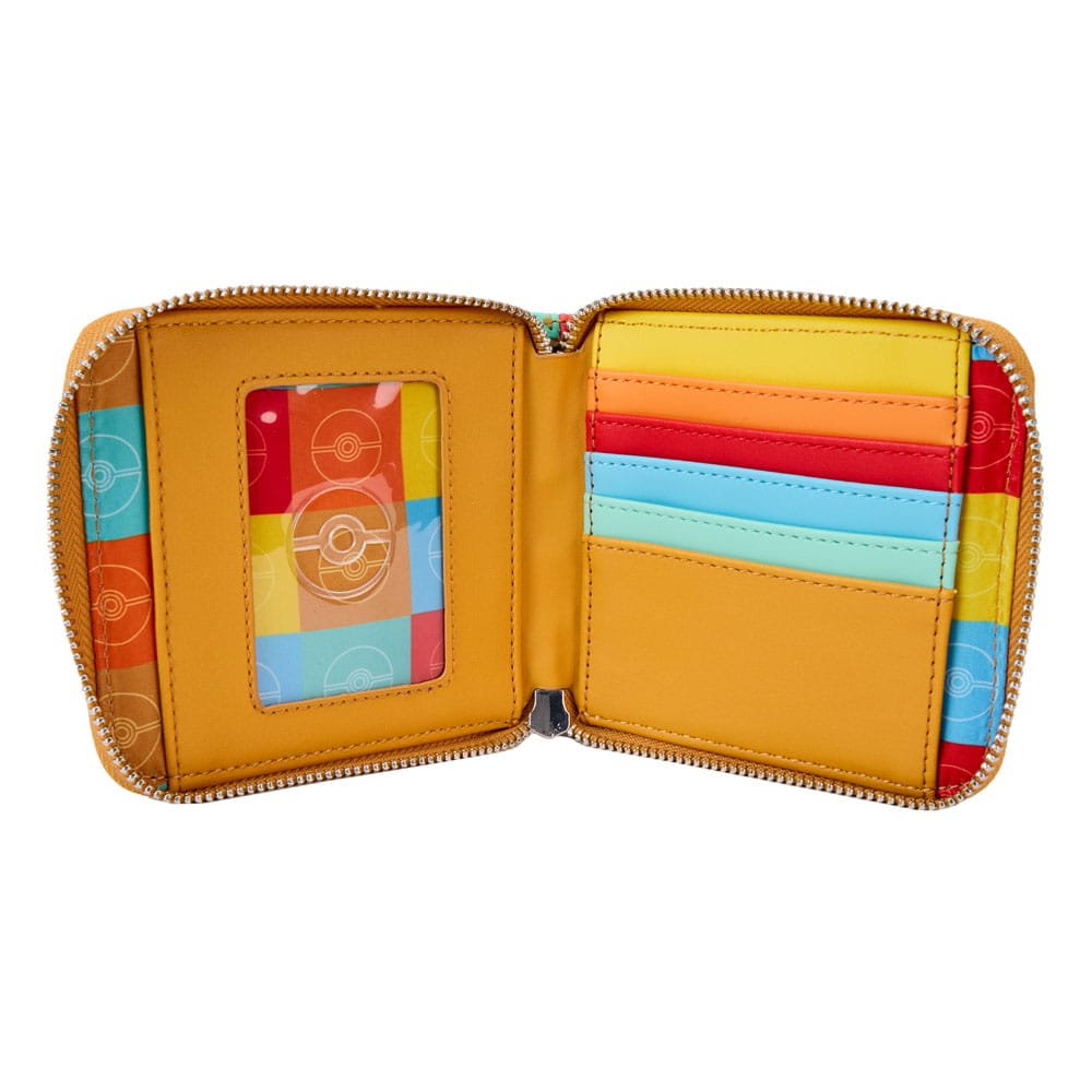 Loungefly Pokémon Color Blocked Design Starters Collection Zip Around Wallet for Pokémon Fans