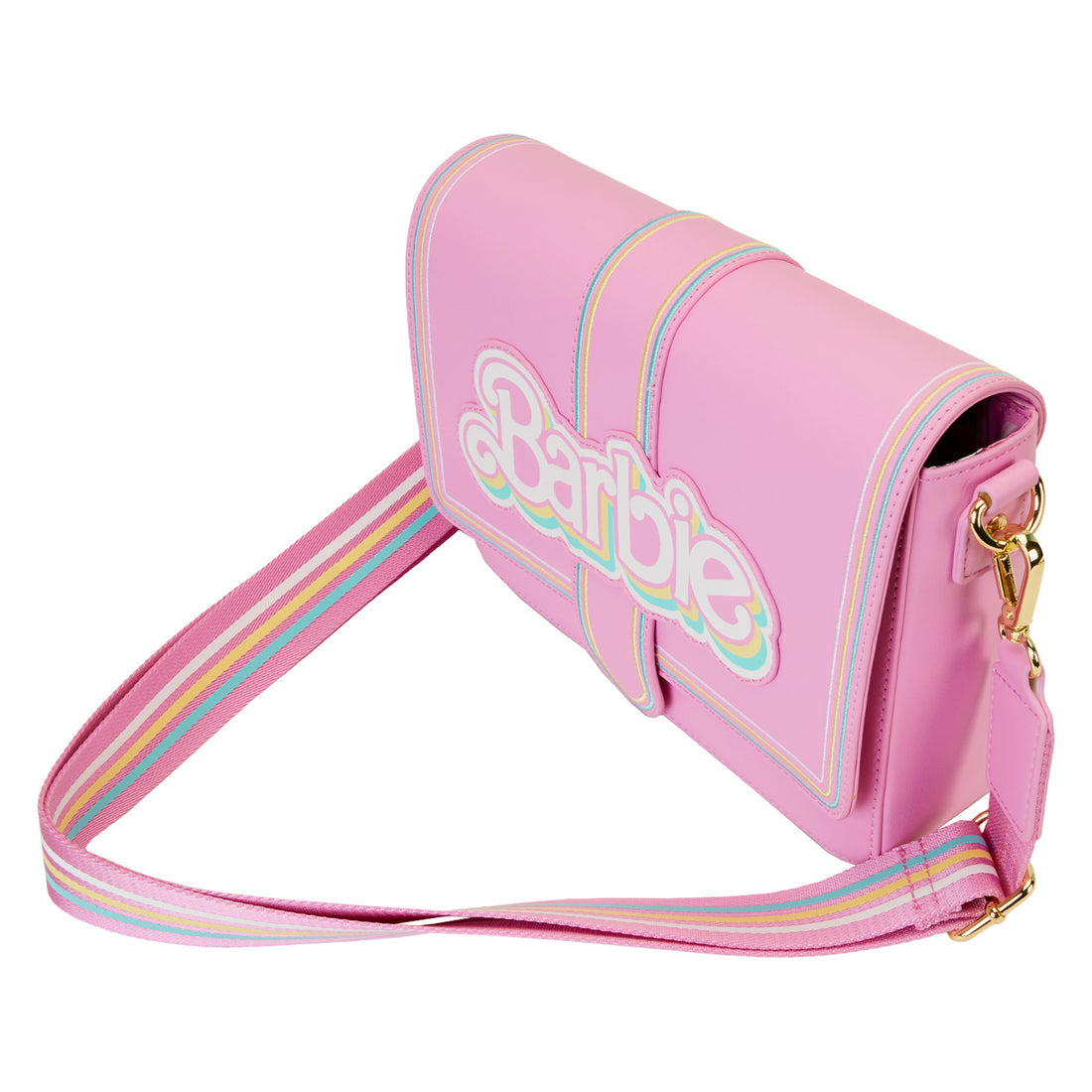 Loungefly 65th Anniversary Barbie Logo Adjustable Crossbody Bag with Detachable Coin Bag