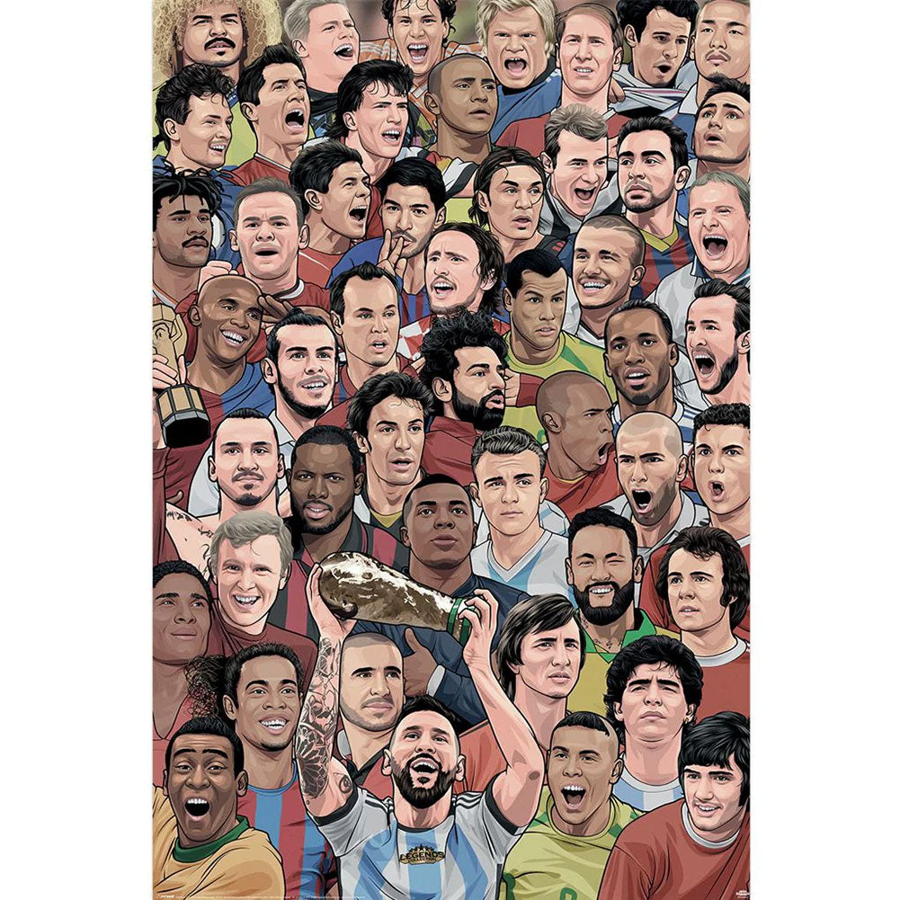 Collectible Poster of the Most Renowned Football Legends