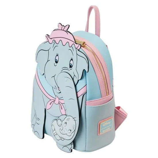 Loungefly Disney Mini Backpack Featuring Mrs. Jumbo Cradling Baby Dumbo in an Appliqued Trunk