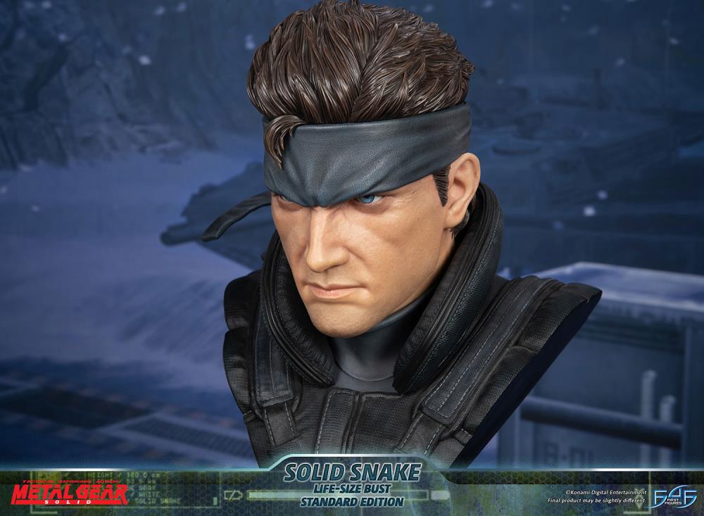 First4Figures Highly Detailed 1/1 Scale Life - Size Solid Snake Bust from Metal Gear Solid Video Game