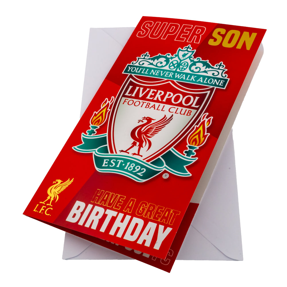 Super Son Liverpool Football Club Birthday Card for a Special Celebration