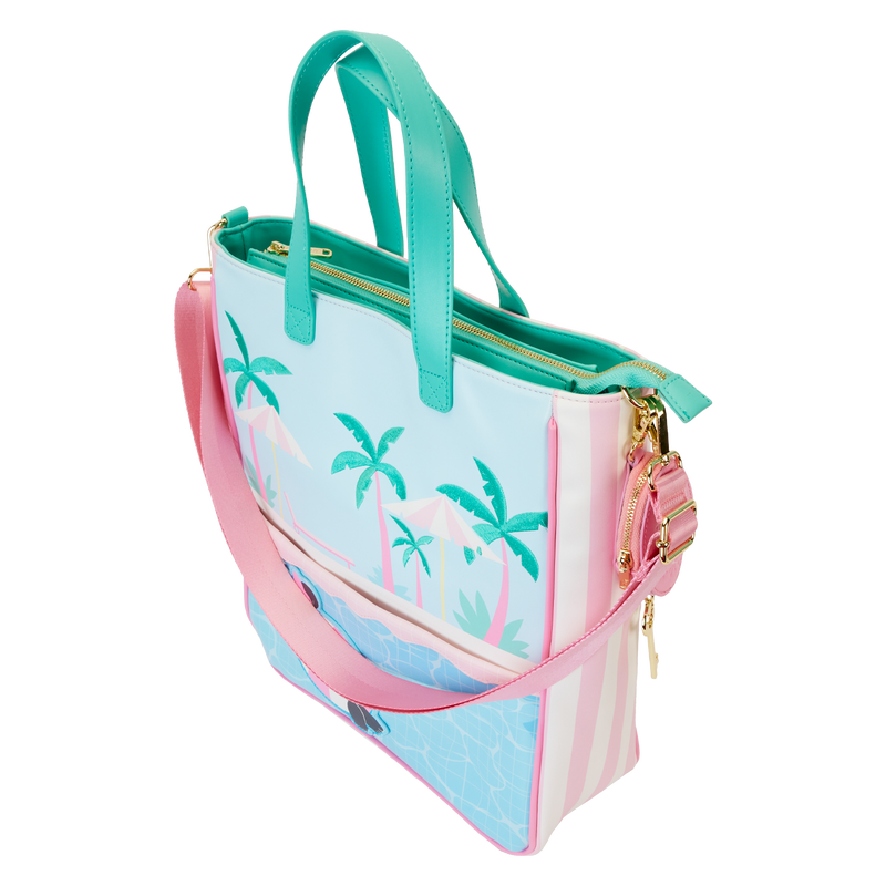 Loungefly Minnie Mouse Vacation-themed Tote Bag with Detachable Coin Purse