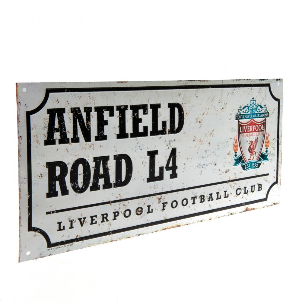 Vintage Liverpool FC Retro Street Wall Sign for Decor
