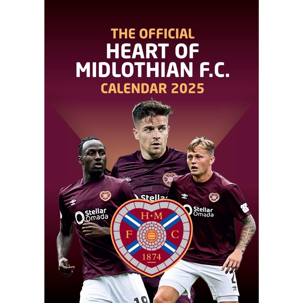 2025 Hearts FC A3 Wall Calendar with Favorite Players