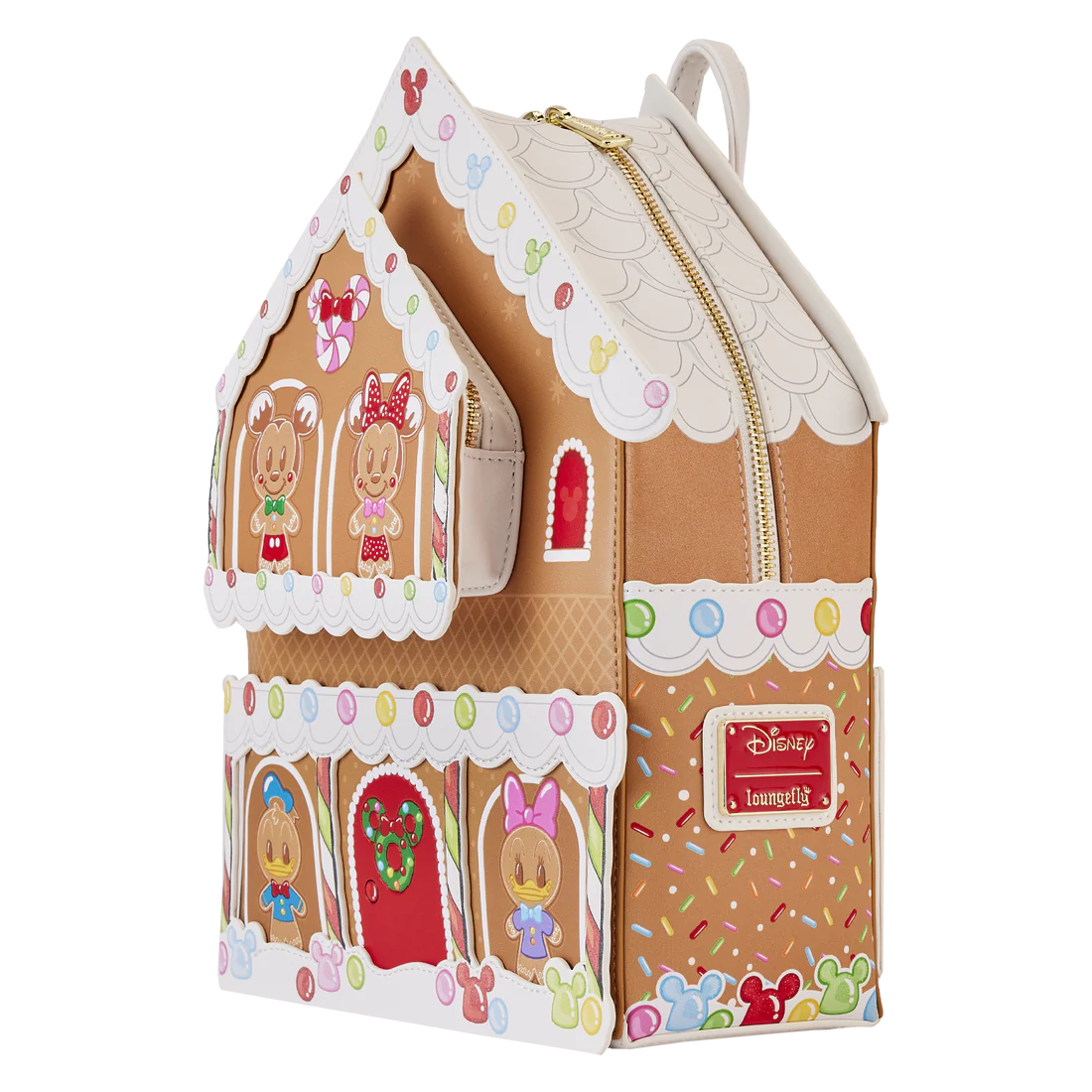 Loungefly Disney Mickey & Friends Themed Gingerbread House Design Mini Backpack for Holiday Lovers