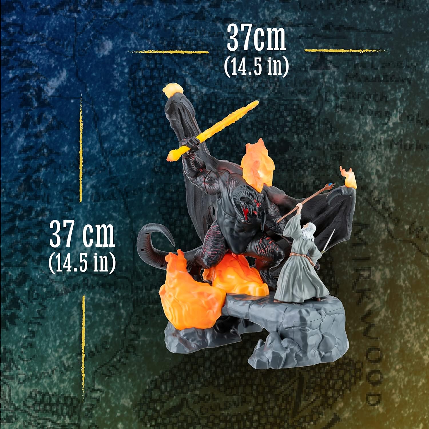Officially Licensed Lord of the Rings Balrog vs Gandalf Glowing Desk Lamp