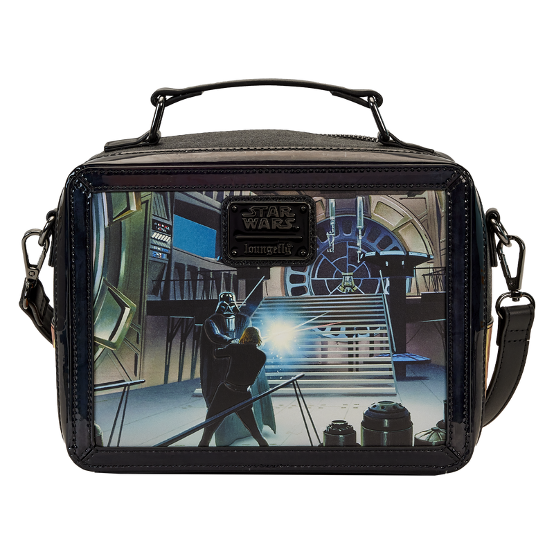 Loungefly Star Wars Return Of The Jedi Themed Vintage-Style Lunchbox Design Crossbody Notebook Bag