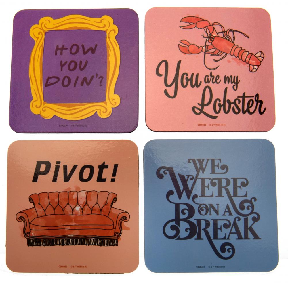 Friends Themed Lobster Design Coaster Set - Set of 4 High - Quality Coasters