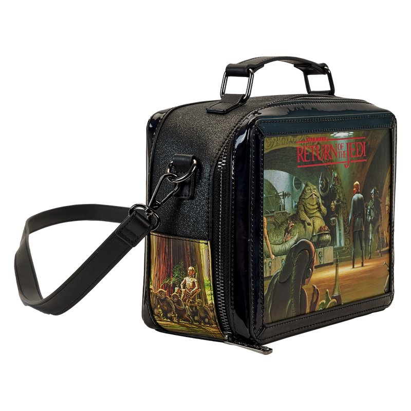 Loungefly Star Wars Return Of The Jedi Themed Vintage-Style Lunchbox Design Crossbody Notebook Bag