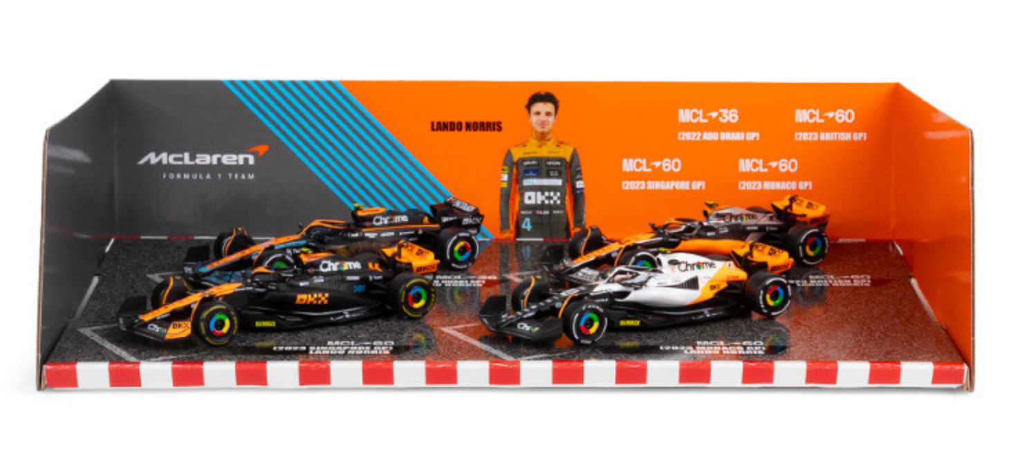Official 4 - Pack Collector's Edition: Formula 1 McLaren F1 Lando Norris Highlights Set