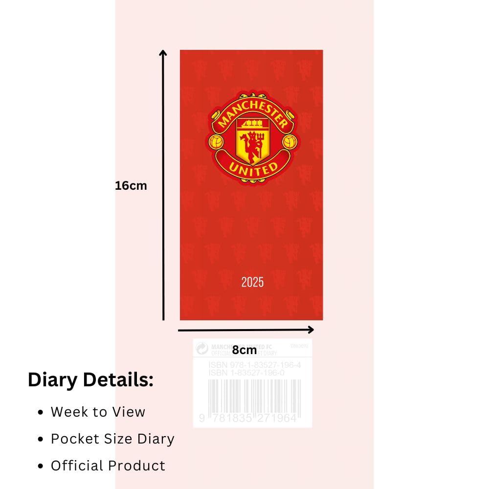 2025 Manchester United Football Club Slim Weekly View Diary