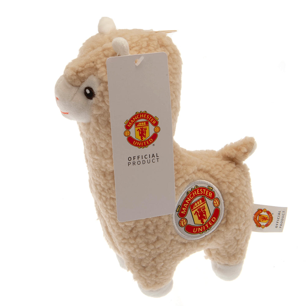 Manchester United Football Club Soft Plush Toy Llama with Full - Colour Woven Crest