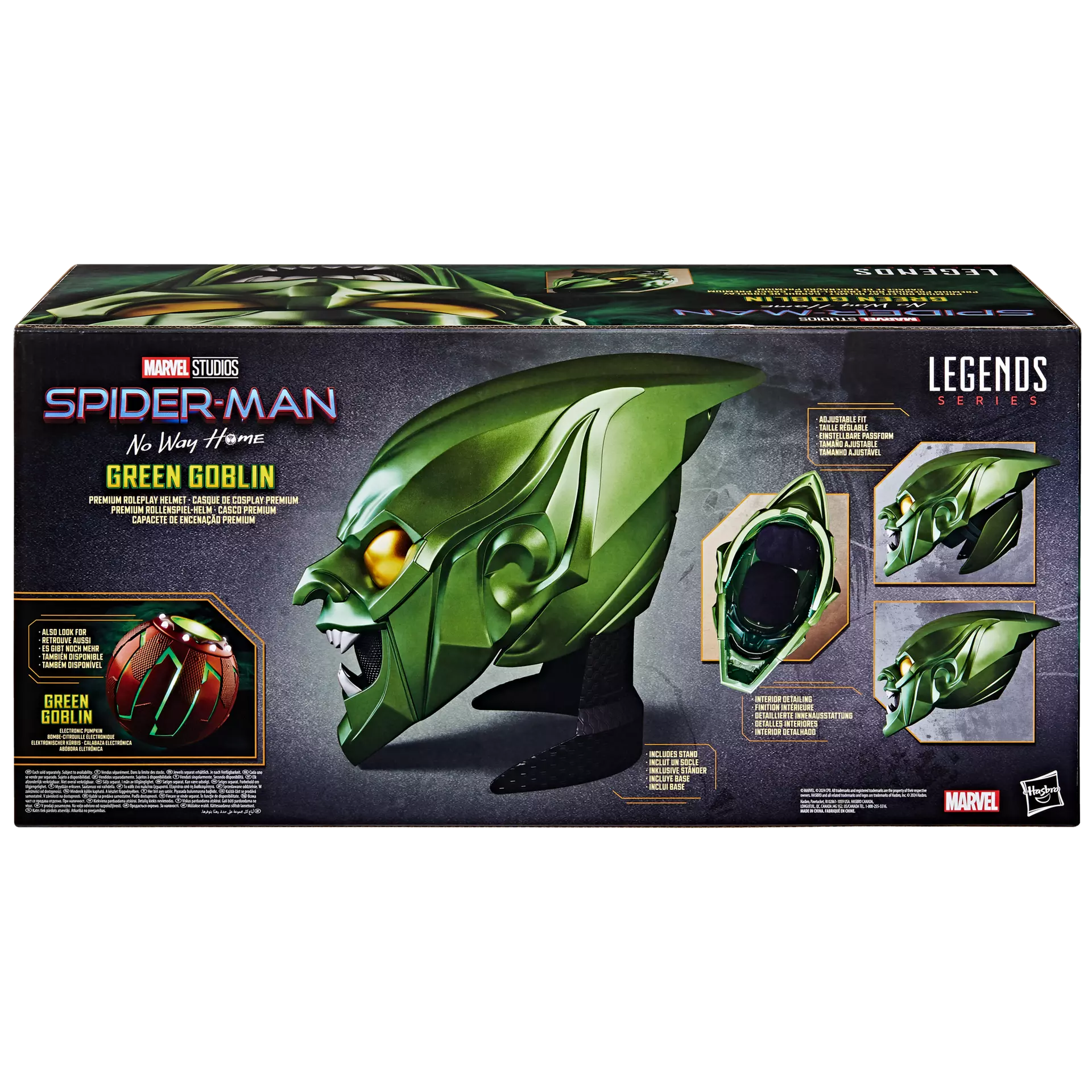Marvel Legends Collection Green Goblin Cosplay Helmet and Electronic Pumpkin Prop Bundle