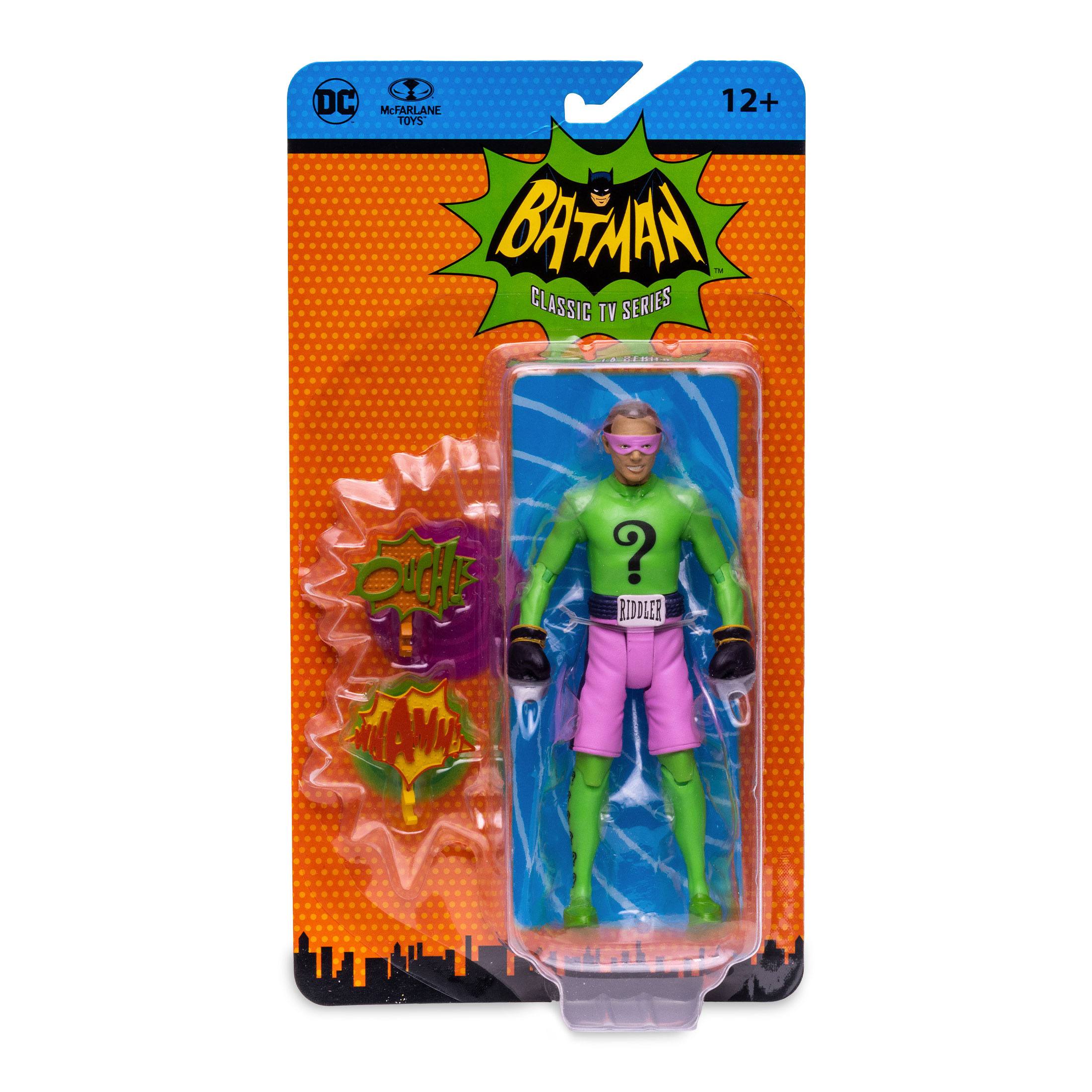 McFarlane DC Retro Collectible - 1960s Batman TV Show Inspired Riddler Boxing Action Figure for Posing and Play