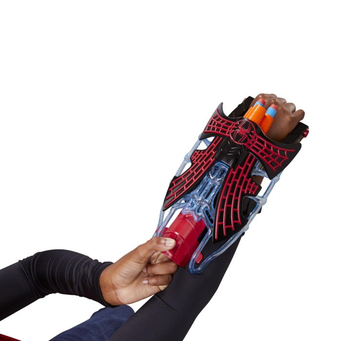 Marvel's Spider - Man: Across the Spider - Verse Inspired Miles Morales Tri - Shot NERF Blaster Toy for Kids