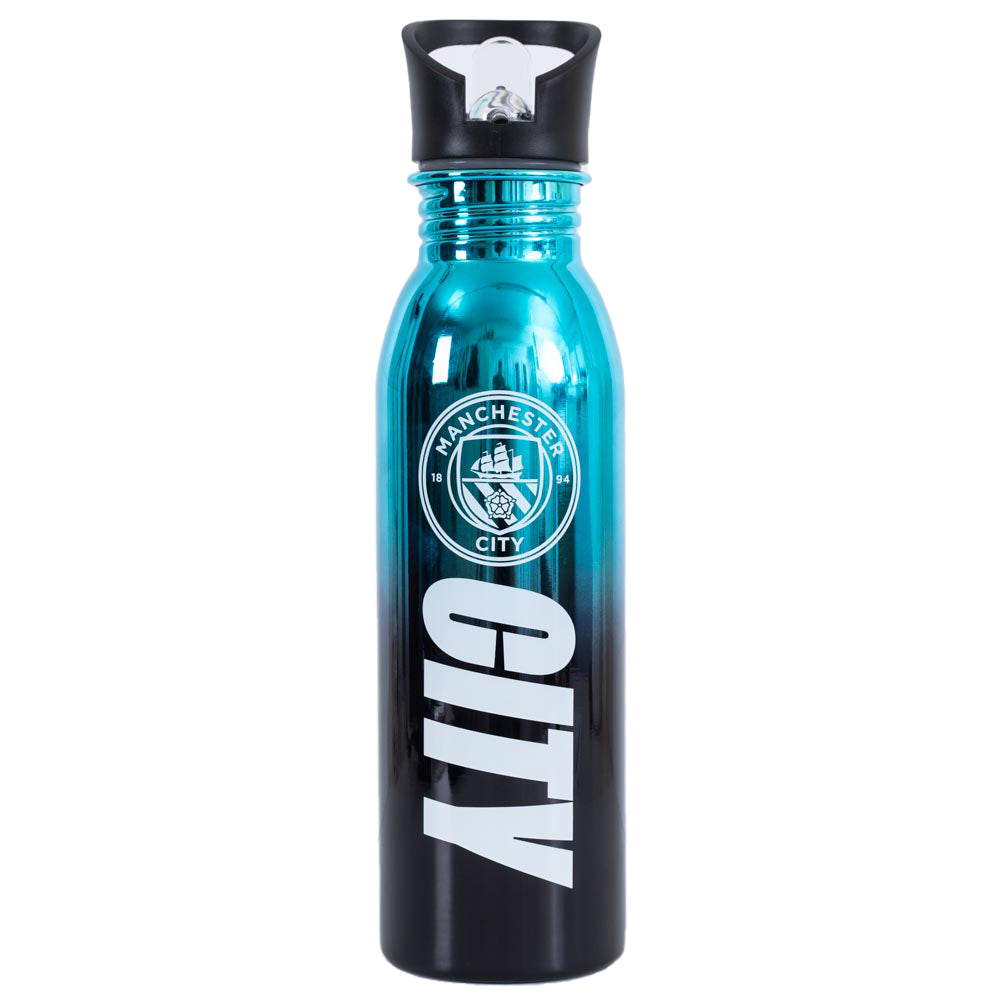 Manchester City Football Club Stainless Steel Metallic Fade Style Camping Drinks Bottle