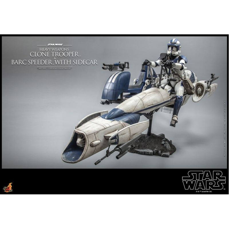 Hot Toys 1:6 Scale Star Wars Clone Wars Heavy - Weapons Trooper & BARC Speeder with Sidecar Set