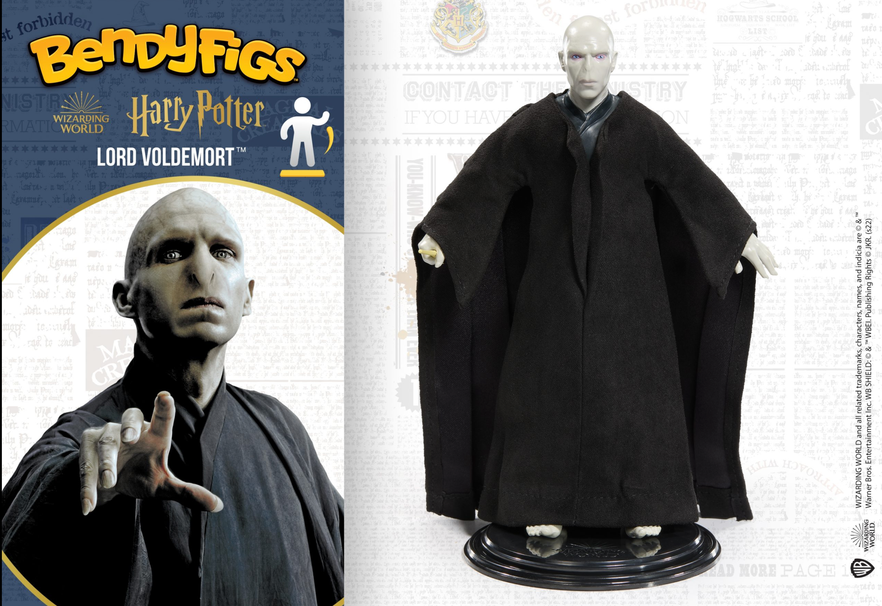 Authentic Bendable Lord Voldemort Figure from Harry Potter with Wand