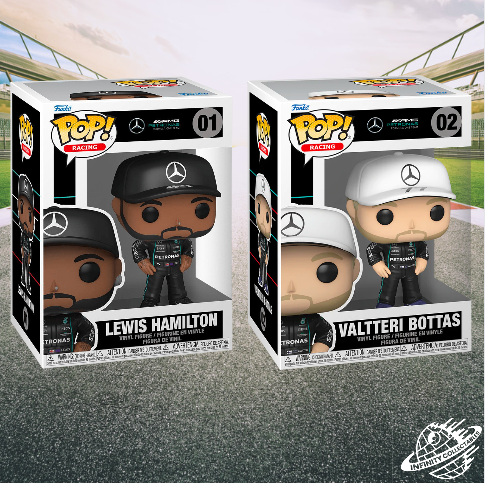 Formula 1 Funko Pop! Vinyl Figure Bundle: Lewis Hamilton & Valtteri Bottas