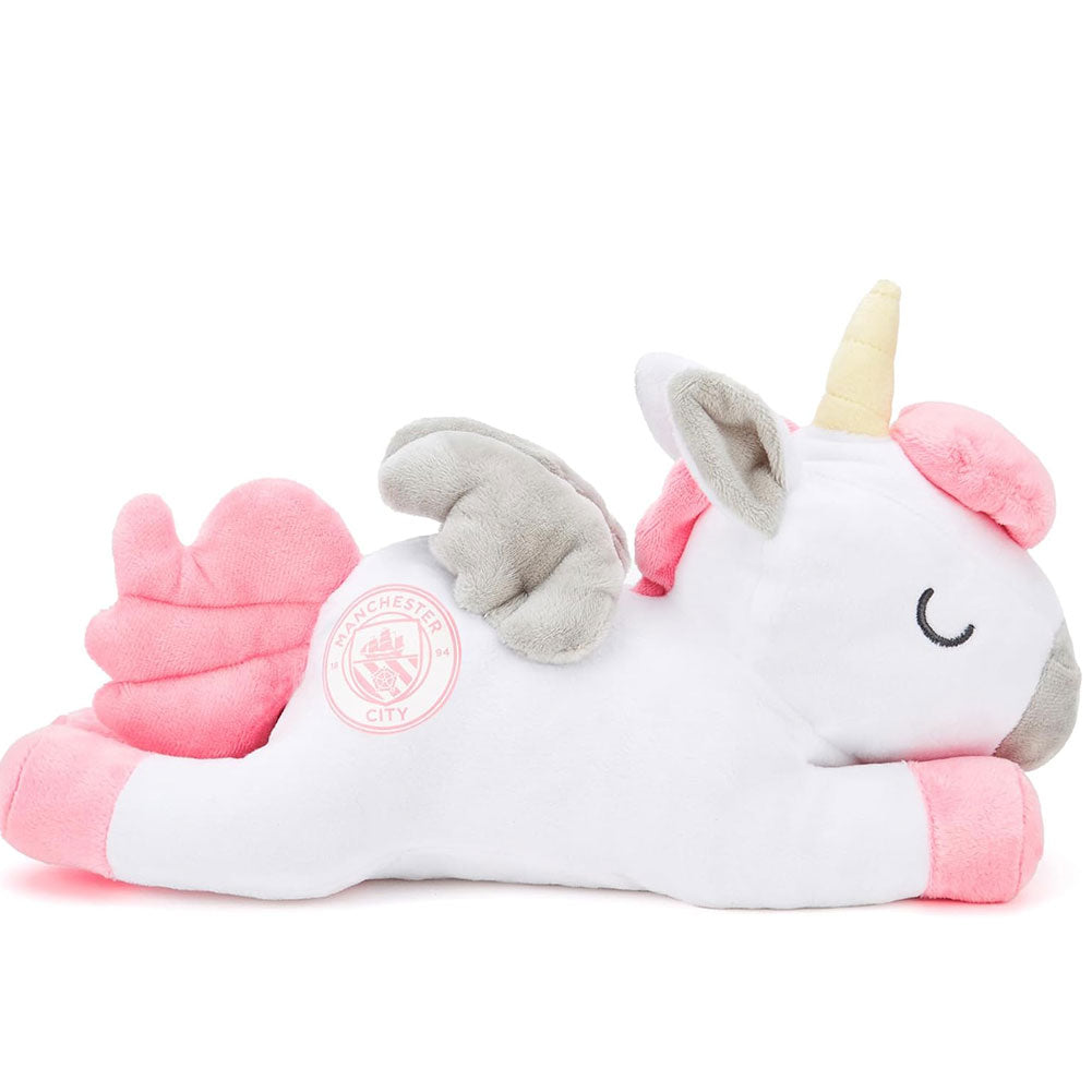 Pink and White Manchester City FC Polyester Plush Unicorn Toy