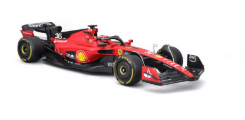Official 1:43 Scale Diecast Model of Formula 1 Ferrari SF - 23 Driven by Charles Leclerc with Helmet