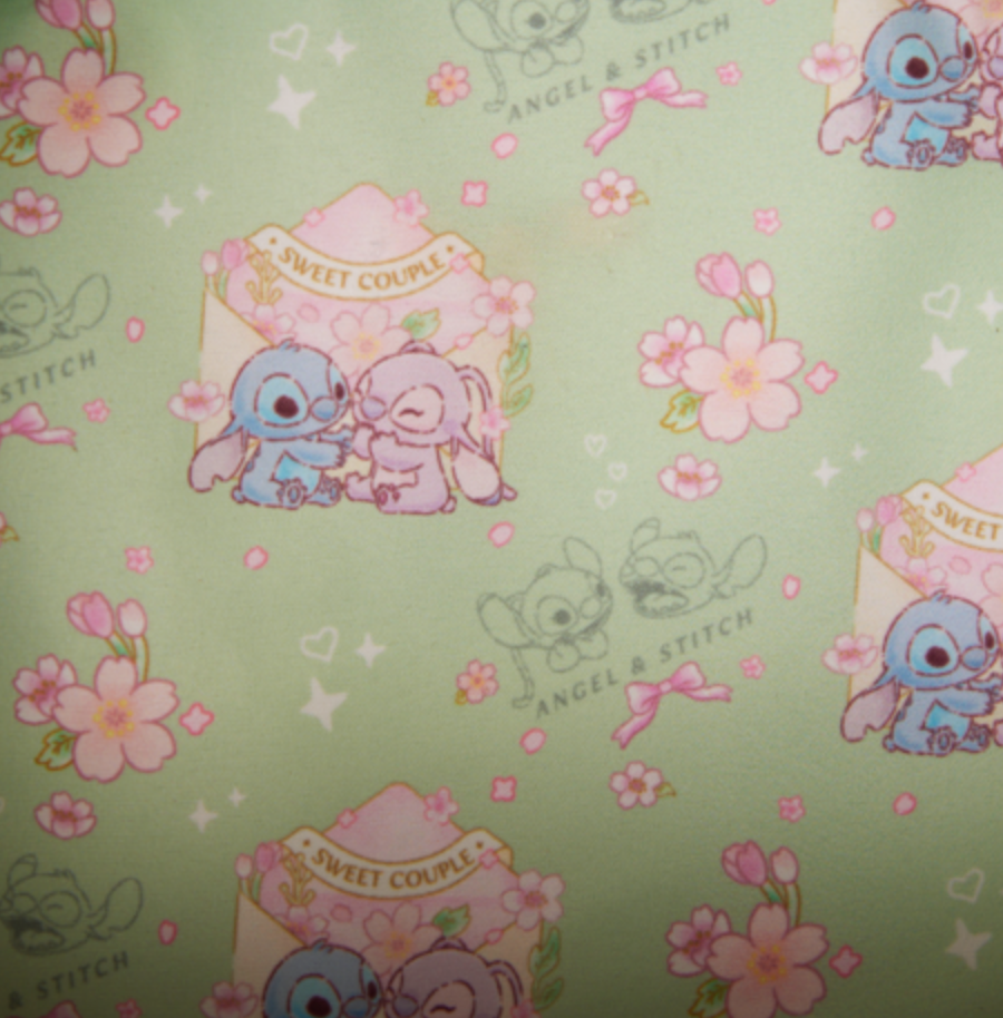Loungefly Disney Soft Pink Stitch and Angel Adjustable Crossbody Bag