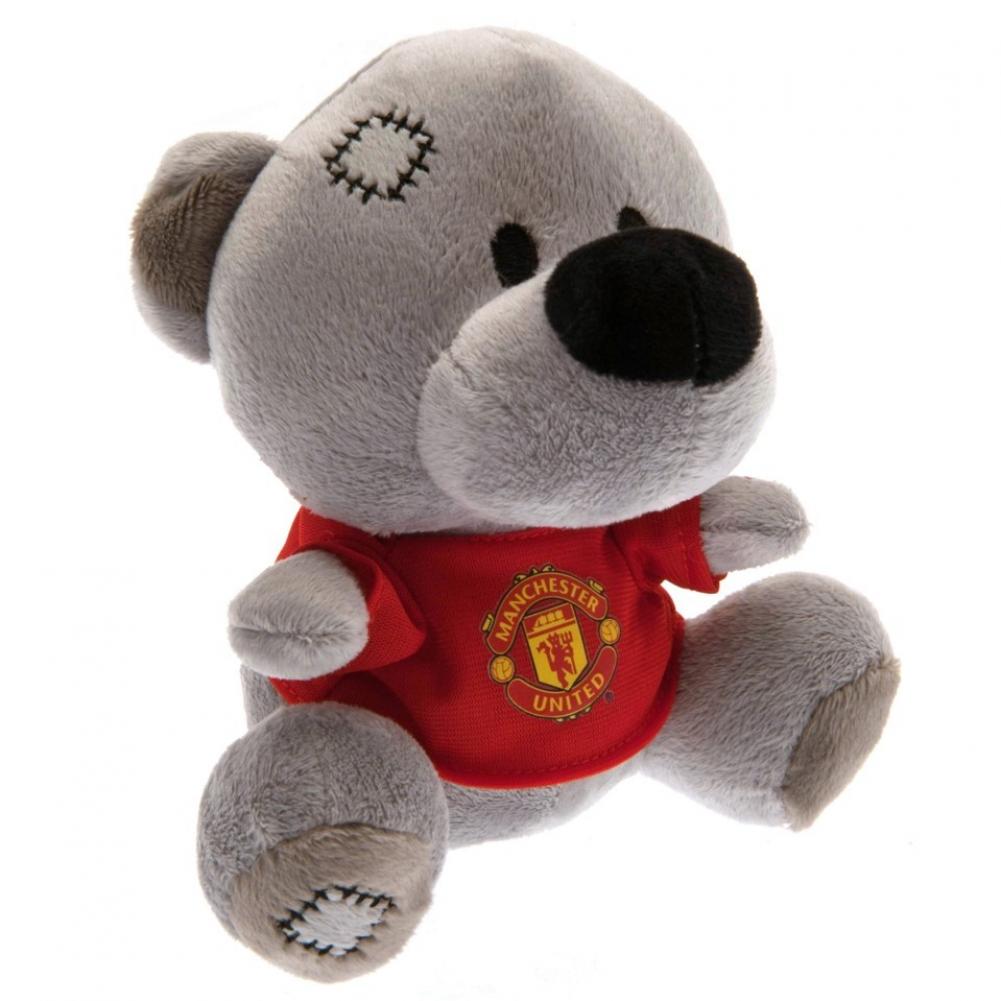14cm Tall Grey Manchester United FC Timmy Plush Bear with Red T - shirt
