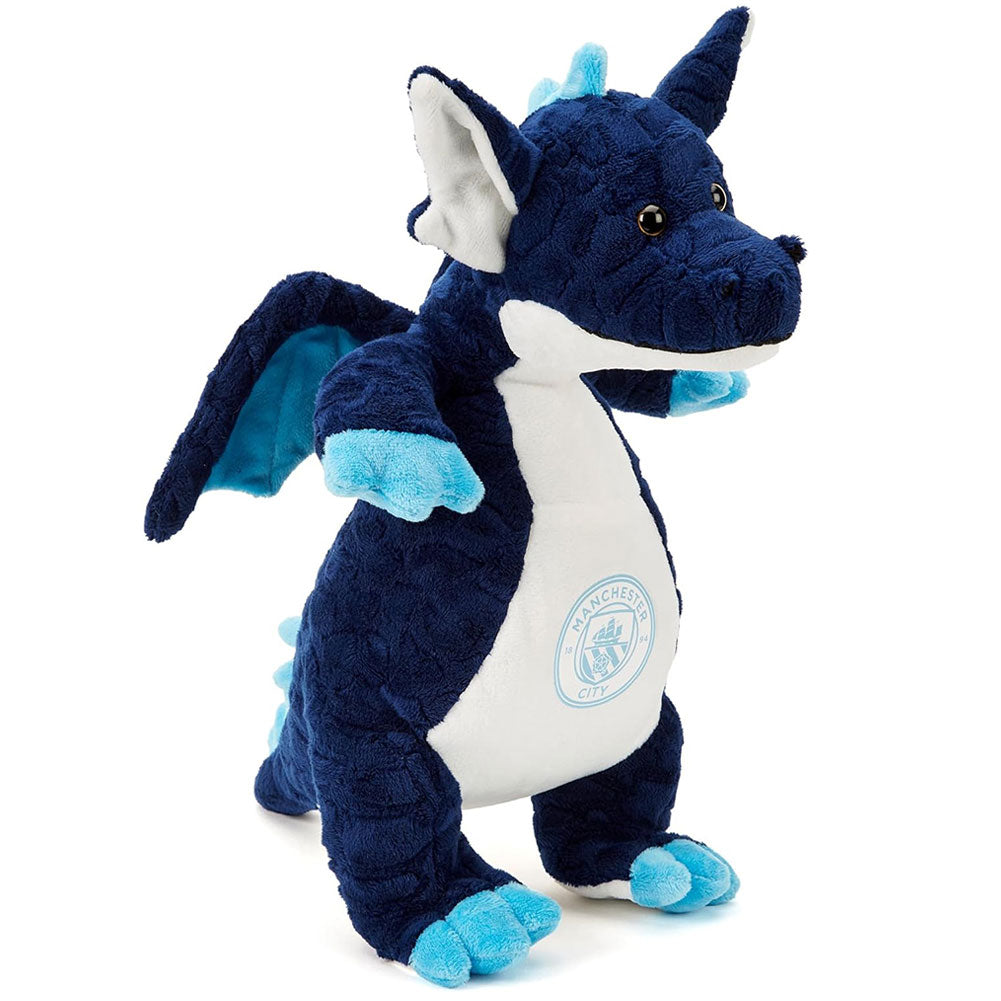 Navy and White Standing Manchester City FC Plush Dragon Toy