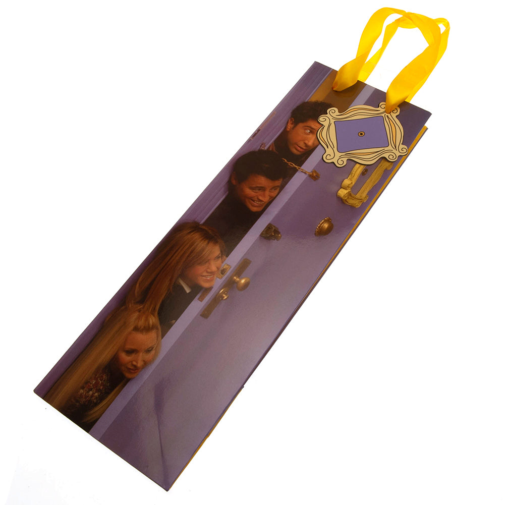 Multi - Colour Friends - Themed Bottle Gift Bag with Woven Handles