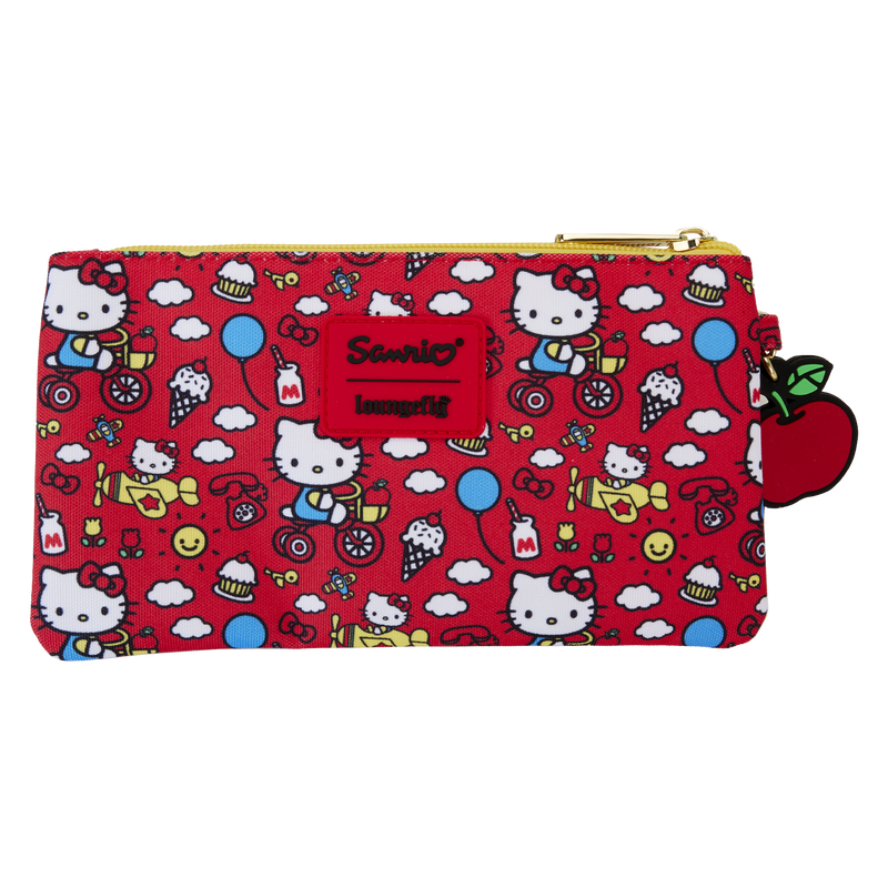 Loungefly Sanrio Hello Kitty 50th Anniversary All-Over Print Nylon Zipper Pouch Wristlet Wallet for Fashionable Storage