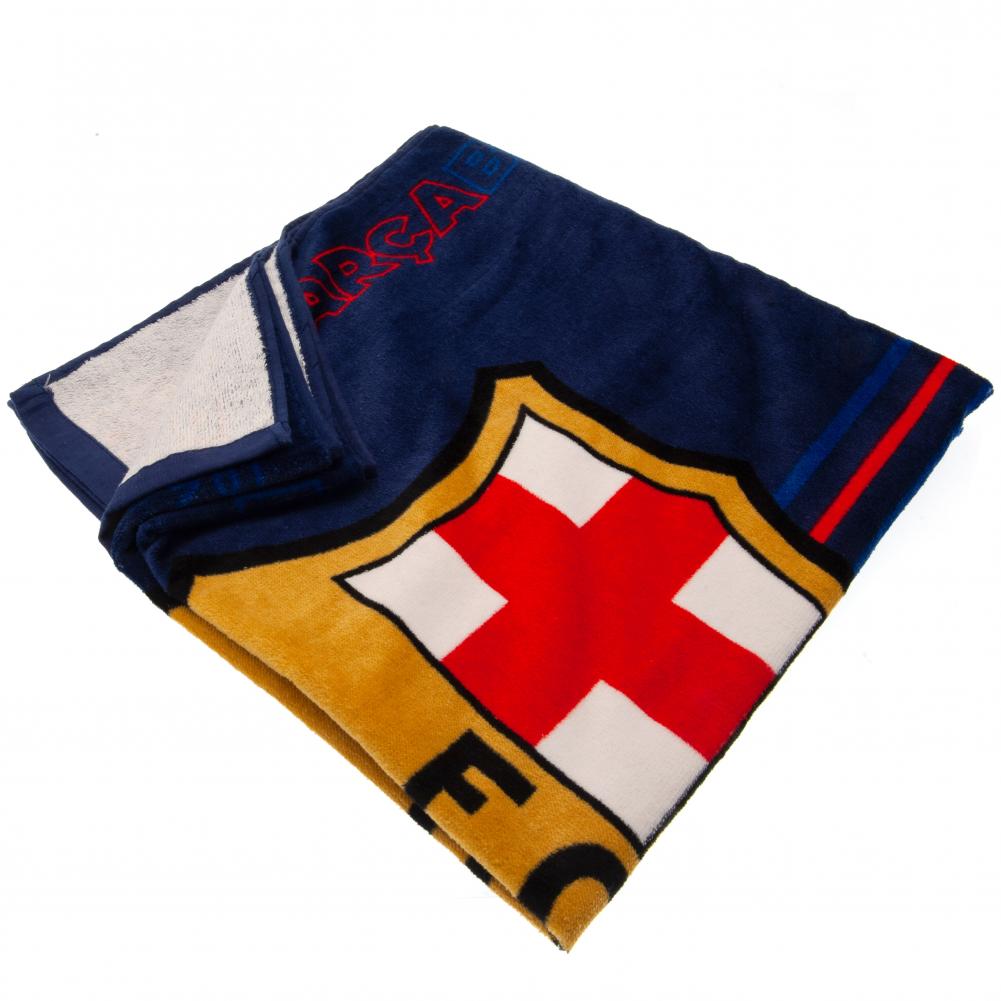 Large and Soft 100% Cotton Velour FC Barcelona Beach Towel