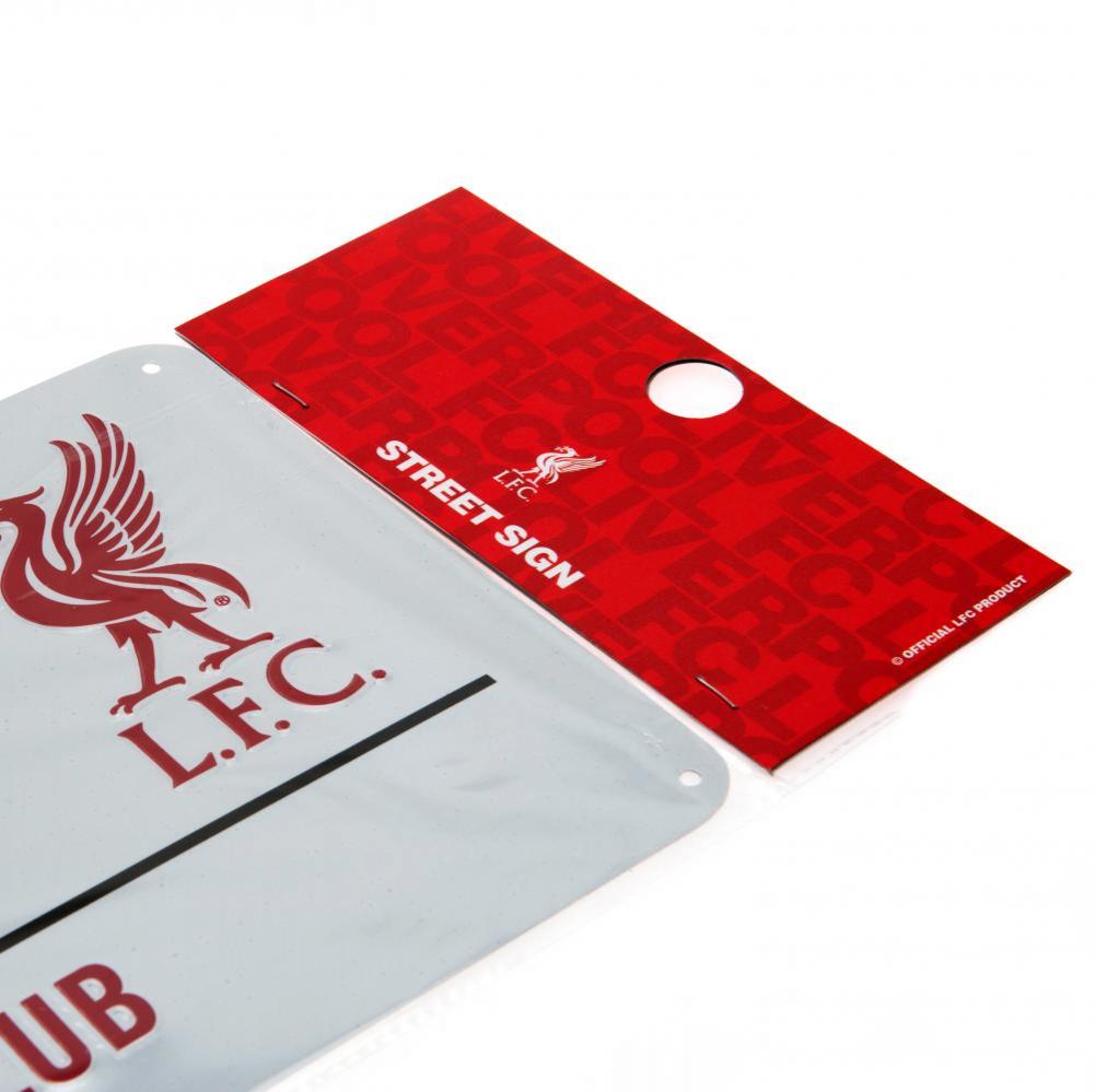 White Glossy Stamped Metal Liverpool FC Road Wall Sign