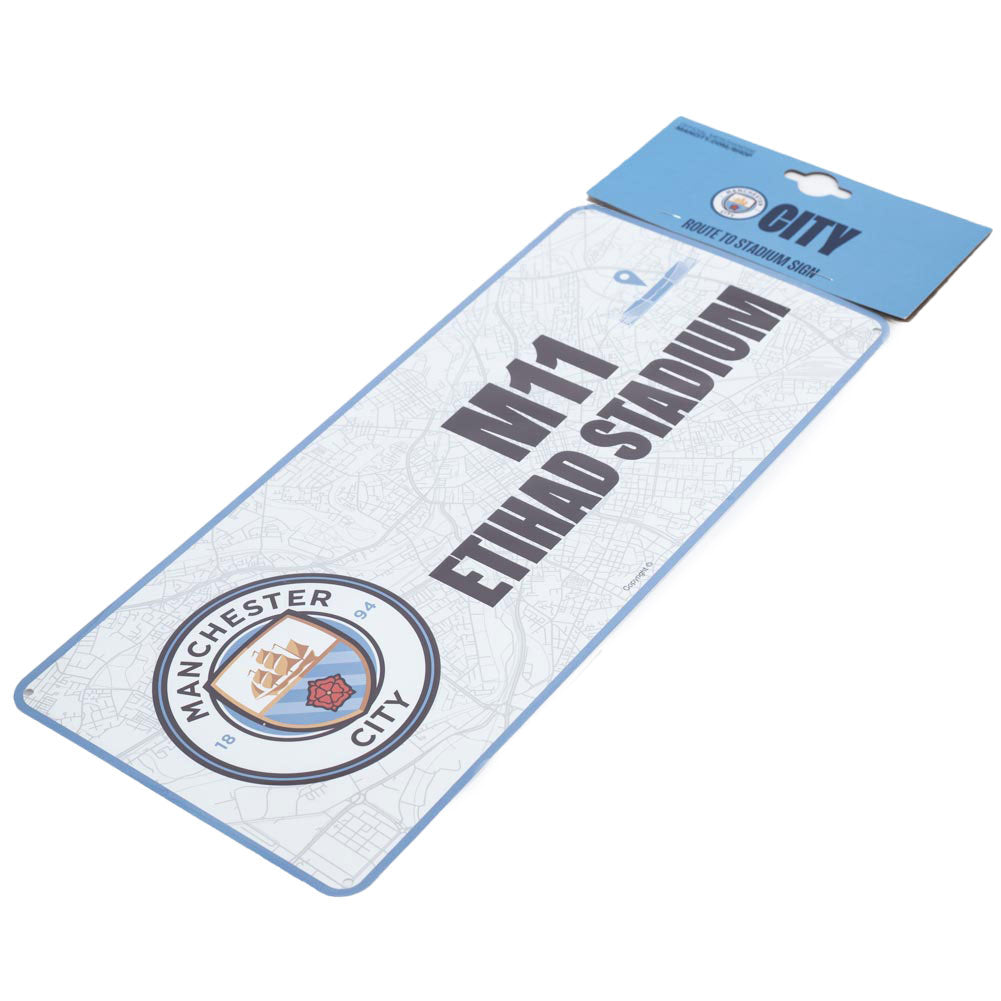 Manchester City Football Club Route Sign - Stamped Metal Wall Decor
