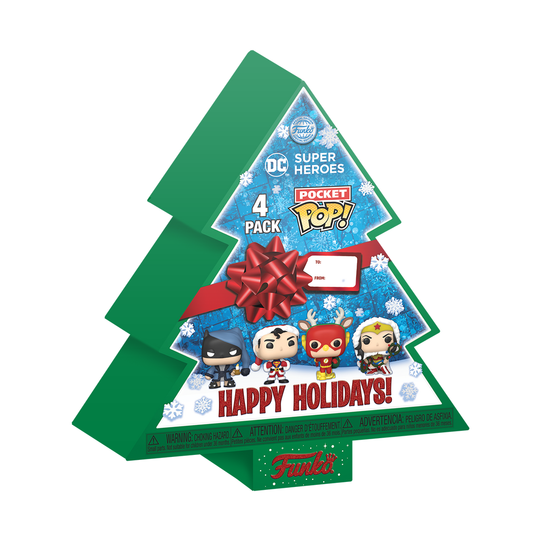 Funko Pop! Pocket Pop! DC Superheroes 4-Pack Vinyl Figures for Holiday Decor
