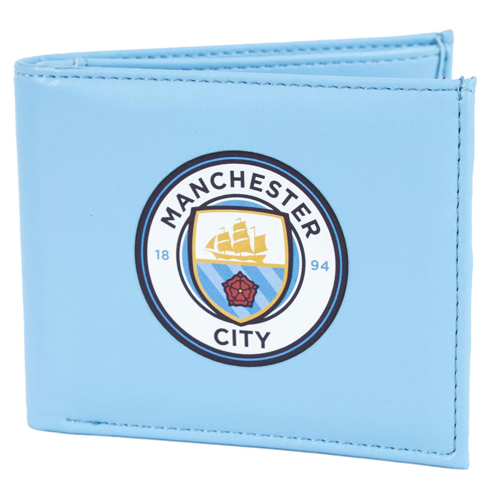 Stylish Blue PU Manchester City Printed Club Crest Wallet