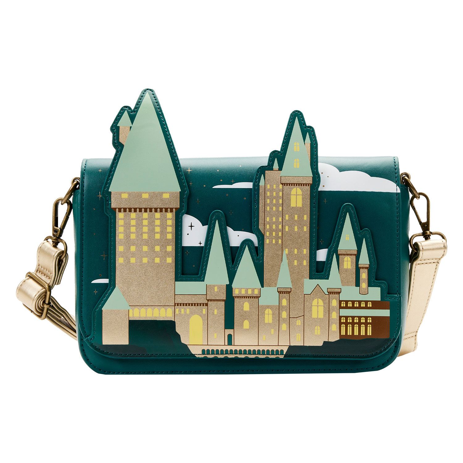 Loungefly Harry Potter Golden Crossbody Bag with Envelope-Shaped Coin Pouch