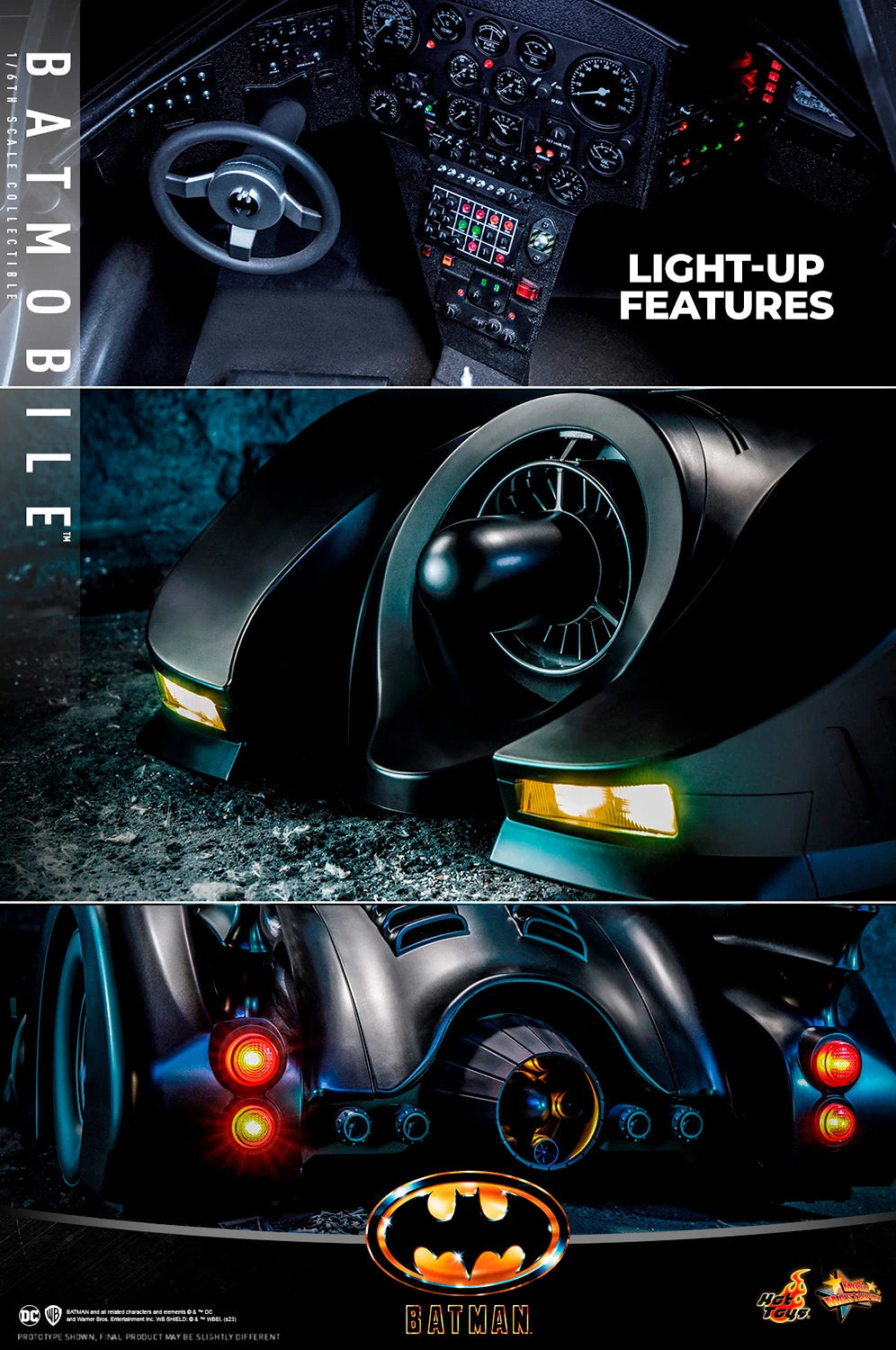 Hot Toys 1/6th Scale Collectible DC 1989 Batman Movie-inspired Batmobile Vehicle