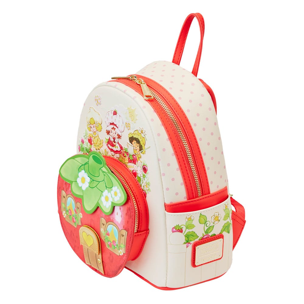 Loungefly Strawberry Shortcake Themed Strawberry House Design Mini Backpack for Fashionable Outings