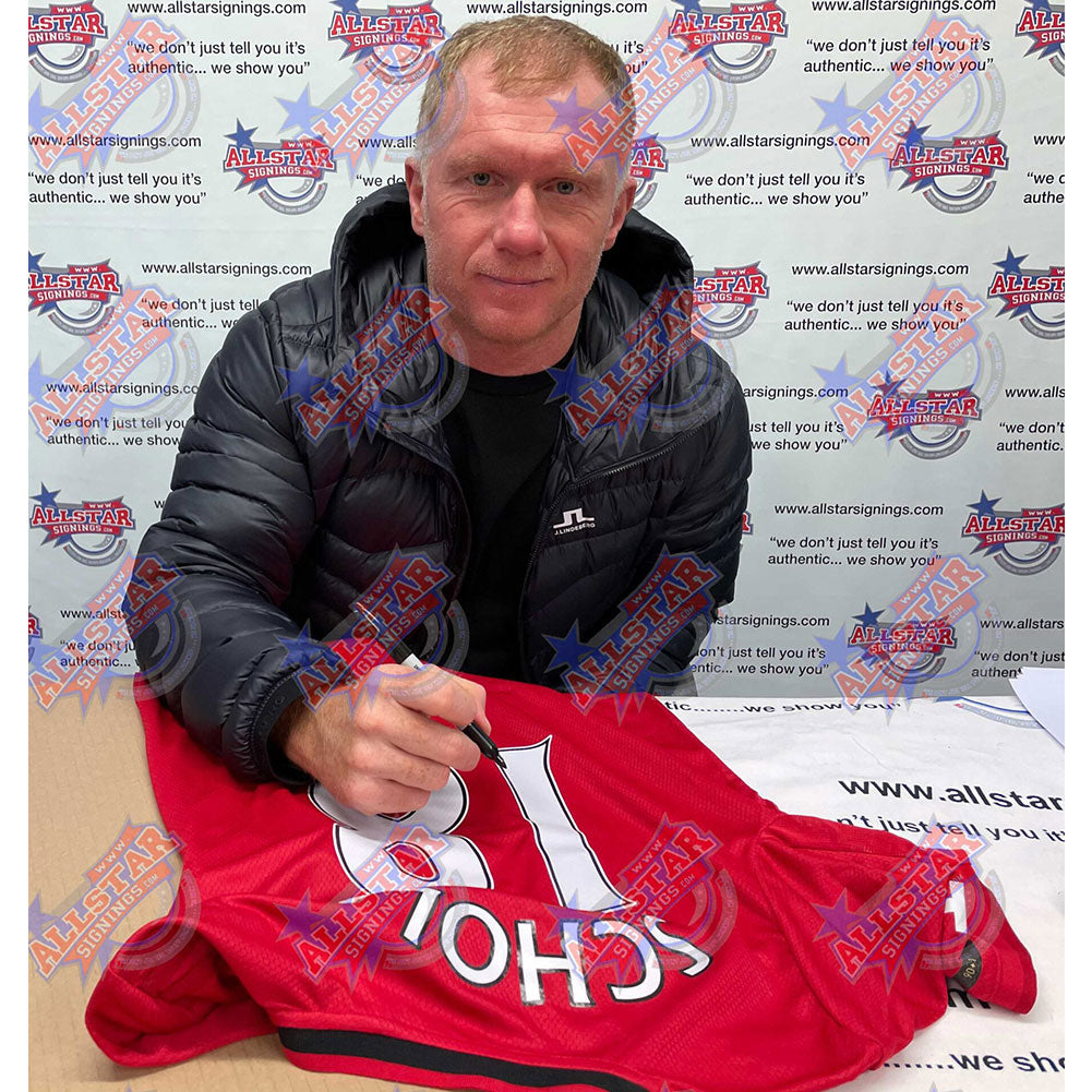 Authentic Paul Scholes Signed Manchester United 2019 - 2020 Replica Shirt
