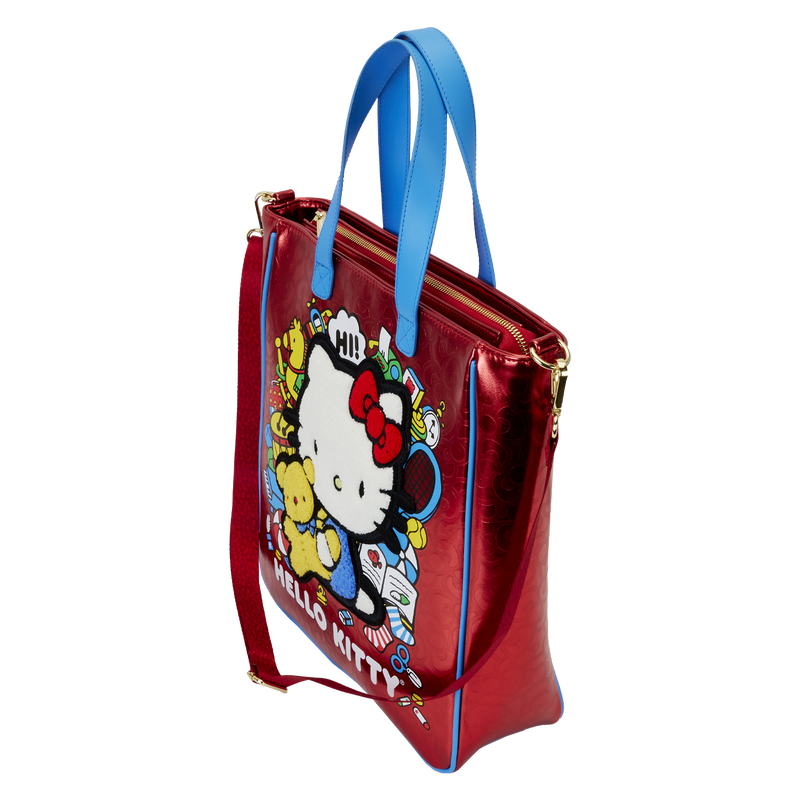 Loungefly Sanrio Hello Kitty 50th Anniversary Shiny Metallic Tote with Detachable Coin Bag