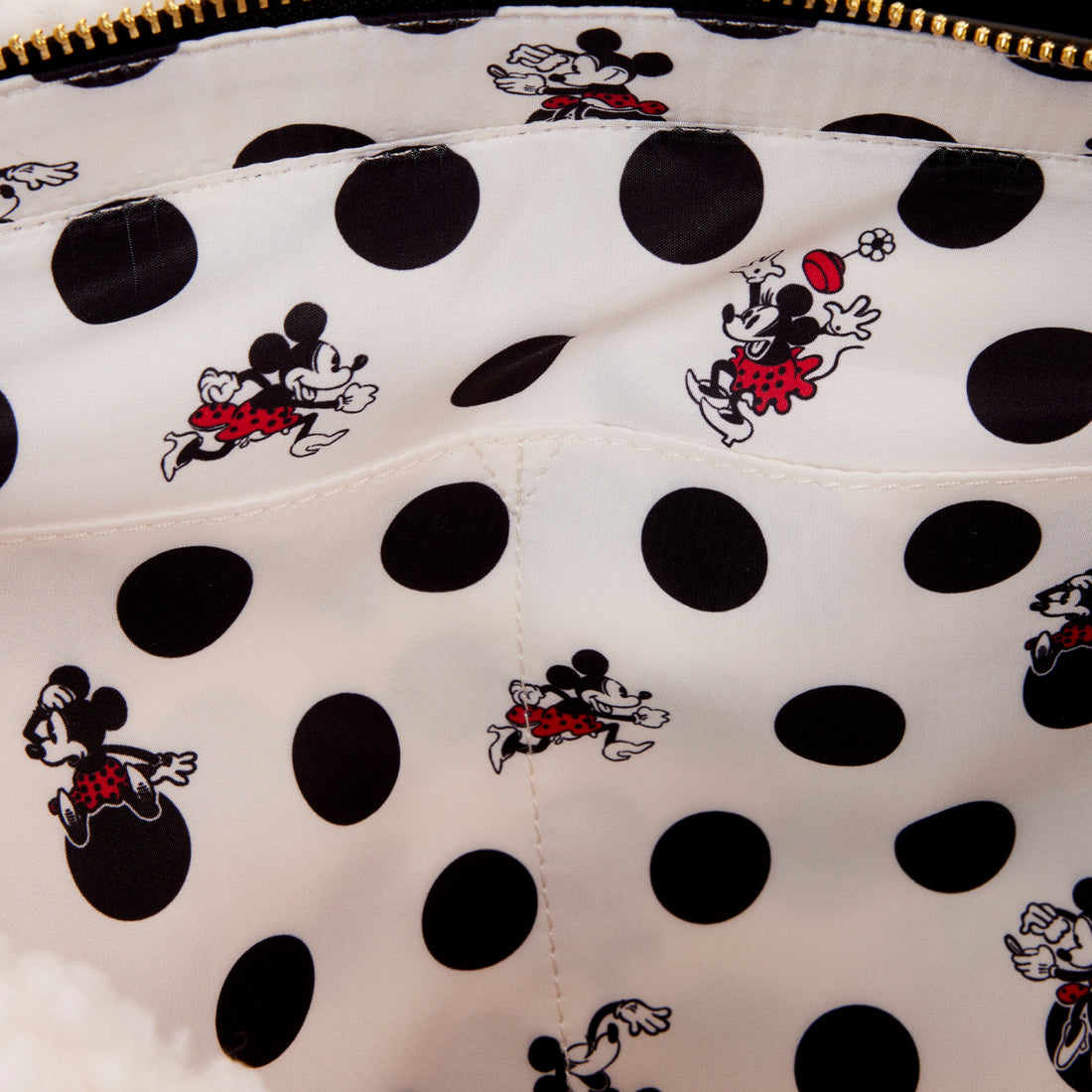 Loungefly Disney Sherpa Tote Bag: Minnie's Dotted Fashion Statement