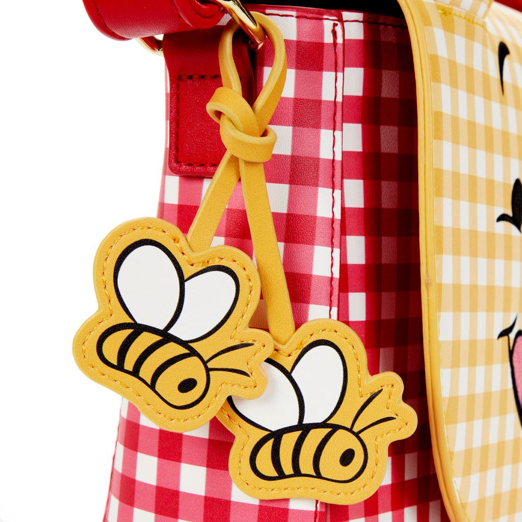 Loungefly Disney's Adorable Winnie The Pooh Gingham-Patterned Crossbody Shoulder Bag for Fashion Lovers