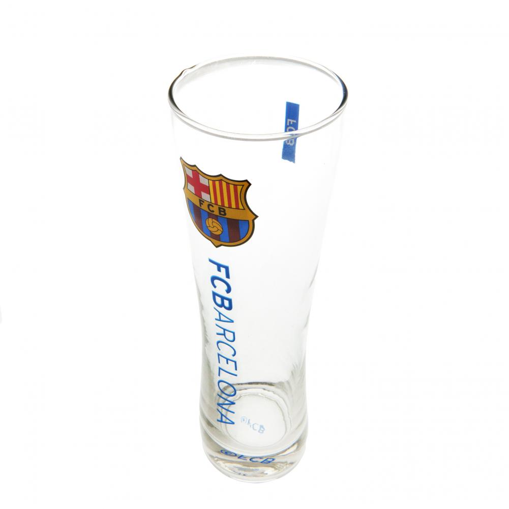 Tall Beer Drinking Glass Featuring FC Barcelona Design