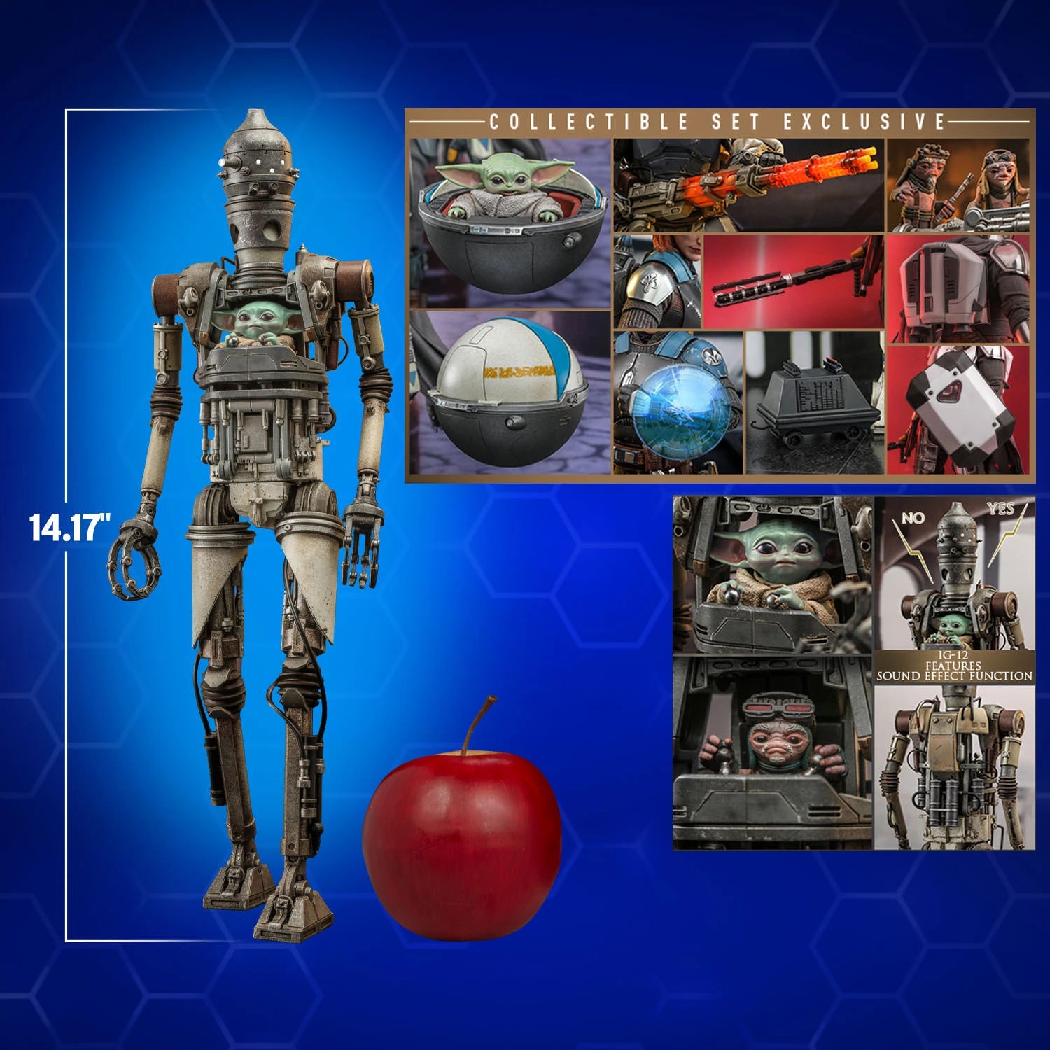 Hot Toys 1/6 Scale Mandalorian IG-12, Grogu & Accessories Collectible Set